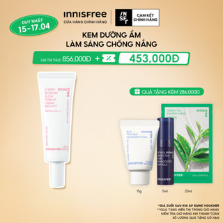 Kem dưỡng ẩm làm sáng chống nắng cho da INNISFREE Jeju Cherry Blossom Skin-Fit Tone-Up Cream SPF 50+PA++++ 50ml