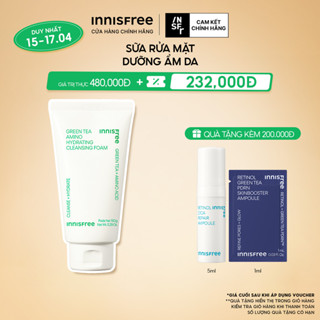 Sữa rửa mặt trà xanh sạch sâu ẩm mịn INNISFREE Green Tea Amino Cleansing Foam 150g