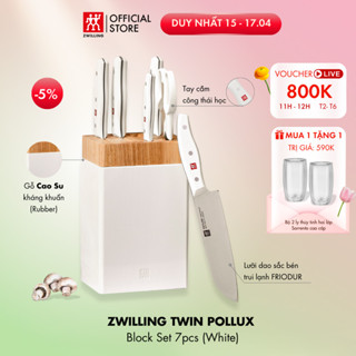 Bộ dao kéo hộp gỗ 7 món ZWILLING Twin Pollux (bộ trắng/đen)- thép không gỉ nguyên khối cao cấp