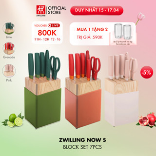 Bộ dao kéo hộp gỗ 7 món cao cấp ZWILLING Now S bằng thép không gỉ