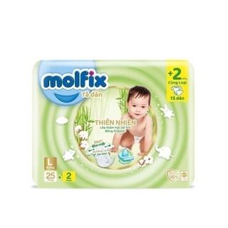 Tã/bỉm dán Molfix Thiên nhiên Regular L (9kg - 13kg) - Gói 25+2 miếng