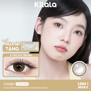  10 chiếc Kính áp tròng Kilala lens 1 ngày màu nâu Twilight Brown DIA 14.5mm có độ  0-8  