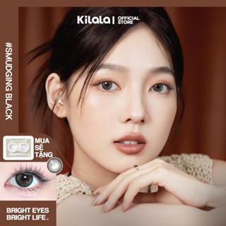 Kính áp tròng Kilala màu đen Smudging black lens cận 6 tháng DIA 14.2mm có độ (0-8) 1 cặp