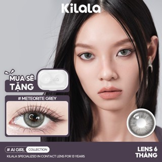 Kính áp tròng Kilala màu xám Meteorite Grey lens cận 6 tháng DIA 14.5mm có độ (0-8) 1 cặp