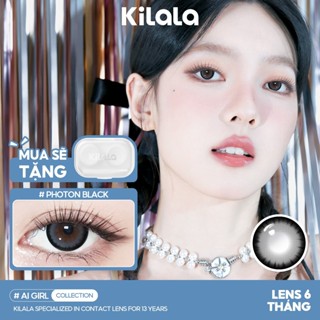 Kính áp tròng Kilala màu đen Photon Black lens cận 6 tháng DIA 14.5mm có độ (0-8) 1 cặp