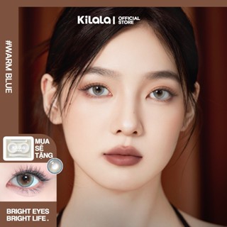 Kính áp tròng Kilala màu lam Warm blue lens cận 6 tháng DIA 14.2mm có độ (0-8) 1 cặp