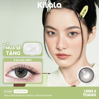 Kính áp tròng Kilala màu xám Island Grey lens cận 6 tháng DIA 14.5mm có độ (0-8) 1 cặp
