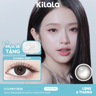 Kính áp tròng Kilala màu xám Panda Grey lens cận 6 tháng DIA 14.5mm có độ (0-8) 1 cặp