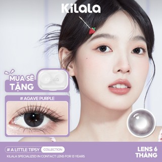 【Deal ưu đãi Kính áp tròng Kilala màu tím Agave Purple lens cận 6 tháng DIA 14.2mm có độ  0-8  1 cặp 
