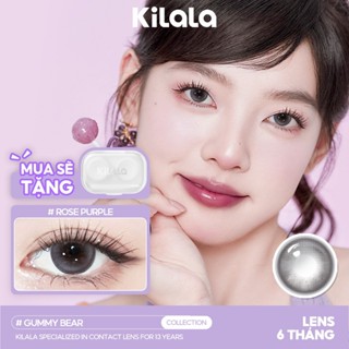  Kính áp tròng Kilala màu tím Rose Purple lens cận 6 tháng DIA 14.2mm có độ  0-8  1 cặp 