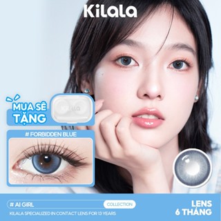 Kính áp tròng Kilala màu lam Forbidden Blue lens cận 6 tháng DIA 14.5mm có độ (0-8) 1 cặp