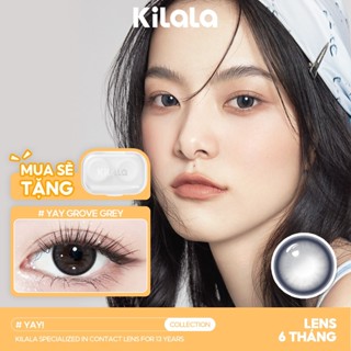 Kính áp tròng Kilala màu xám Yay Grove Grey lens cận  6 tháng DIA 14.2mm có độ (0-8) 1 cặp
