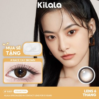 Kính áp tròng Kilala màu nâu Race Yay Brown lens cận 6 tháng DIA 14.2mm có độ (0-8) 1 cặp