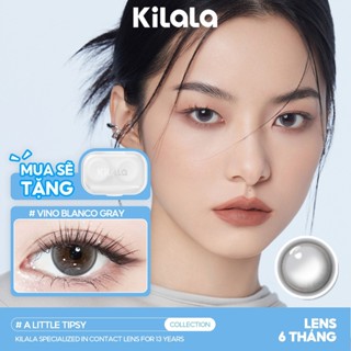 Kính áp tròng Kilala màu xám Vino Blanco Gray lens cận 6 tháng DIA 14.2mm có độ (0-8) 1 cặp
