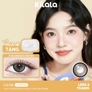 Kính áp tròng Kilala màu nâu Wilderness Brown lens cận 6 tháng DIA 14.5mm có độ (0-8) 1 cặp