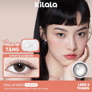  【Deal ưu đãi Kính áp tròng Kilala màu nâu Fruit Blue Brown lens cận 6 tháng DIA 14.2mm có độ  0-8  1 cặp 