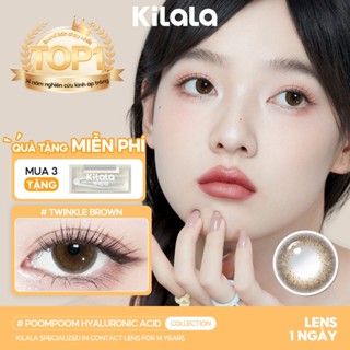 Kính áp tròng Kilala màu nâu Twinkle Brown lens cận 1 ngày DIA 14.5mm có độ (0-8) 2 chiếc