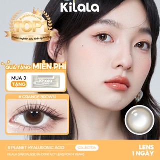 Kính áp tròng Kilala màu nâu Orange Brown DIA 14.2mm và màu xám Felinae Grey DIA 14.5mm lens cận 1 ngày có độ (0-8) 2 chiếc