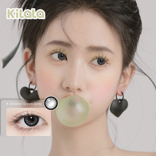  【Deal ưu đãi Lens nâu tự nhiên Kính áp tròng Kilala lens 6 tháng Beads Brown Almond Green-Grey có cận - GDia 13.6mm - Độ cận 0-8 