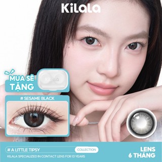 Kính áp tròng Kilala màu Sesame Black lens cận  6 tháng DIA 14.5 có độ (0-8) 1 cặp