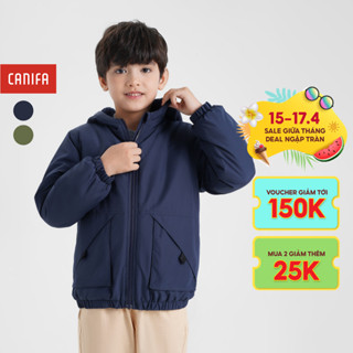 Áo khoác gió bé trai CANIFA dài tay có mũ lót lông 2OT24W003
