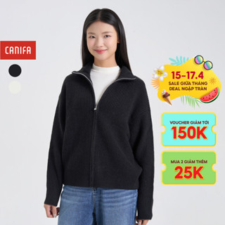 Áo khoác len nữ CANIFA kéo khóa dài tay 6OT24W020
