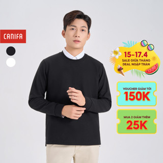 Áo phông nam dài tay CANIFA form vừa cơ bản dễ phối đồ 8TL24W002