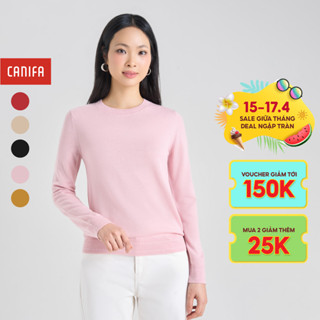 Áo len nữ CANIFA dài tay cổ tròn 6TE24W002
