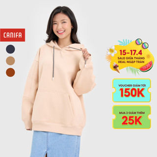 Áo nỉ nữ có mũ CANIFA dài tay có mũ basic 6TW24W007