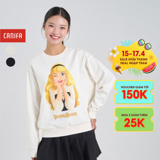 Áo nỉ nữ CANIFA cổ tròn dài tay in hình Princess 6TW24W013