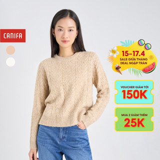 Áo len nữ CANIFA dài tay cổ tròn dệt thừng 6TE24W013