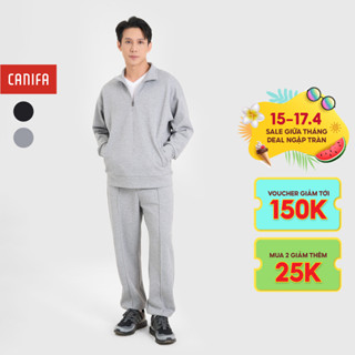 Bộ quần áo nỉ nam CANIFA cổ lửng kéo khóa 8ST24W001