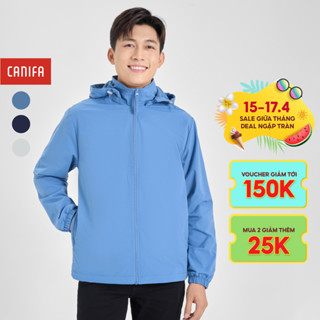 Áo khoác gió nam CANIFA siêu cản gió có mũ chống thấm nước 8OT24W001