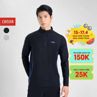 Áo phông active nam CANIFA dài tay fit body phối line 8TL24W006
