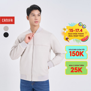 Áo khoác bomber nam CANIFA chất liệu da lộn dáng basic dài tay 8OT24W021