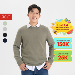 Áo len nam cổ tròn CANIFA dài tay dáng vừa basic 8TE24W018
