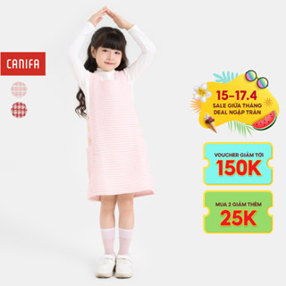 Váy liền bé gái CANIFA hai dây có túi họa tiết kẻ caro 1DS24W013
