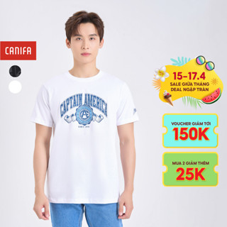 Áo phông nam CANIFA chất liệu cotton USA in hình Marvel 8TS24W003