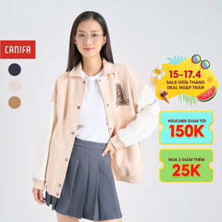 Áo khoác nỉ nữ CANIFA dáng rộng phối tay 6OT24C001