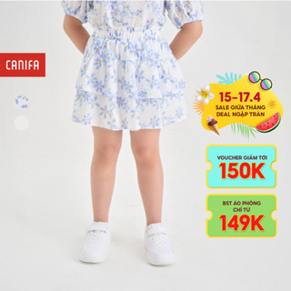 Chân váy bé gái CANIFA cạp chun dáng xoè xếp tầng 1KS24S006