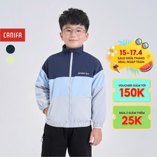 Áo khoác gió bé trai CANIFA dài tay kéo khóa phối màu 2OT24W002