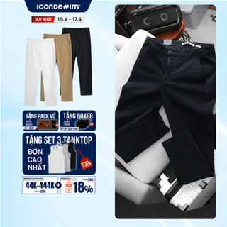 Quần Kaki Nam Ống Ôm DetailLine Form Slim Straight QKID0045