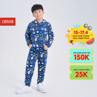 Áo nỉ có mũ bé trai CANIFA dáng regular hình in tràn Mickey 2TW24W022