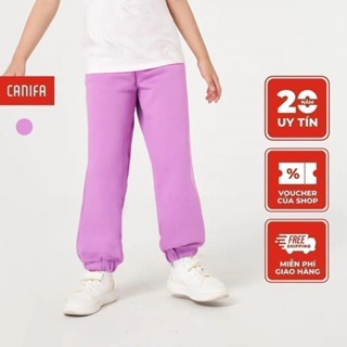 Quần nỉ bé gái CANIFA cạp chun luồn dây dệt chun gấu 1BP22W012