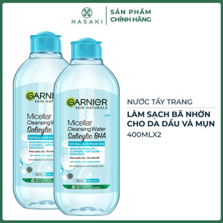 [DAILY] Combo 2 Nước Tẩy Trang Garnier Dành Cho Da Dầu Và Mụn Salicylic BHA Micellar 400ml x2 (Mới) Hasaki Chính Hãng