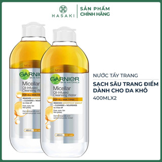 [DAILY] Combo 2 Nước Tẩy Trang Garnier Làm Sạch Sâu Lớp Trang Điểm 400ml x2 Hasaki Sản Phẩm Chính Hãng