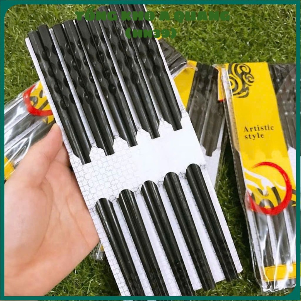 10 ĐÔI ĐŨA NHỰA LƯỢN SÓNG,  Đũa Nhựa Phip Đen - DUAANCOM74