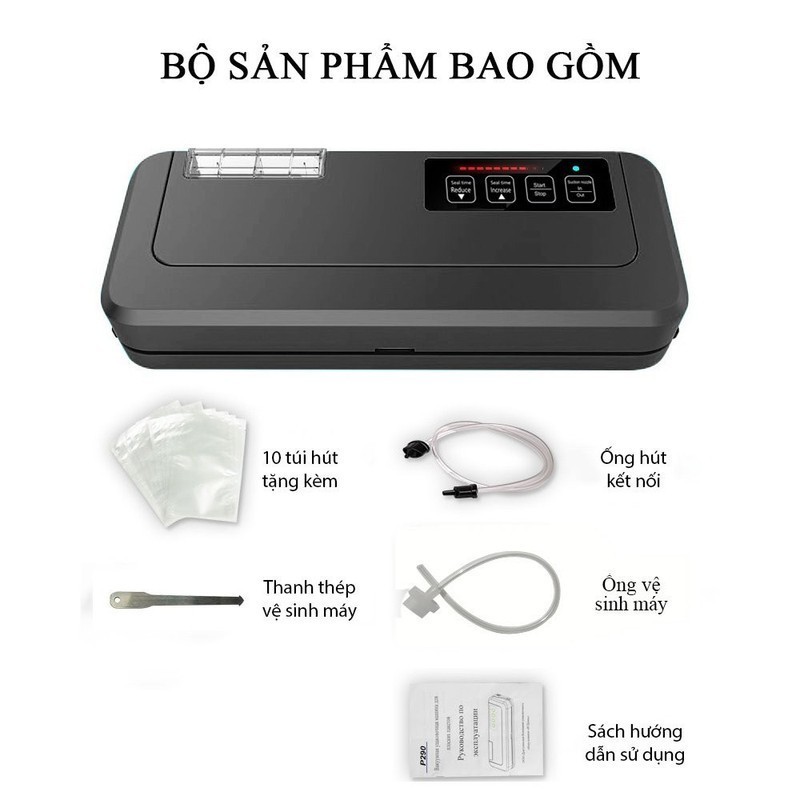 [ CHÍNH HÃNG] Máy Hút Chân Không Thực Phẩm P290 - P280 [TẶNG TÚI], máy hút chân không không kén túi