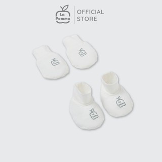 Set bao tay bao chân sơ sinh La Pomme Lovely - Trắng