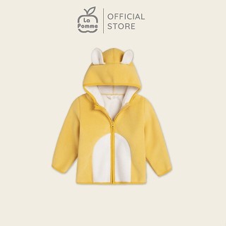 Áo Khoác Fur La Pomme phối màu tai gấu - Vàng